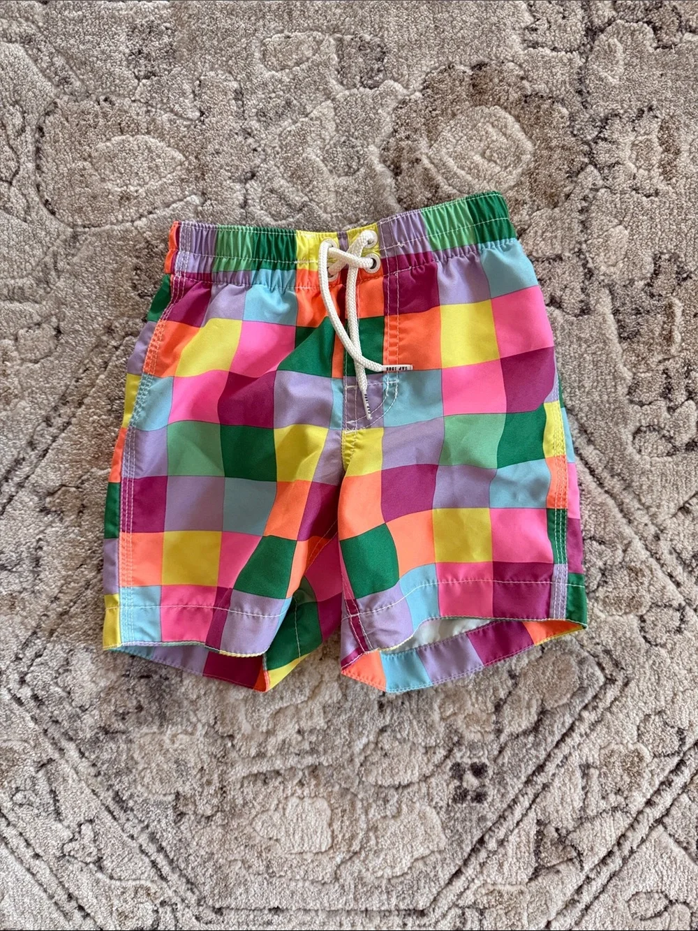 Gap Boys 3T Colorblock Checkerboard Swim Shorts - Multicolor